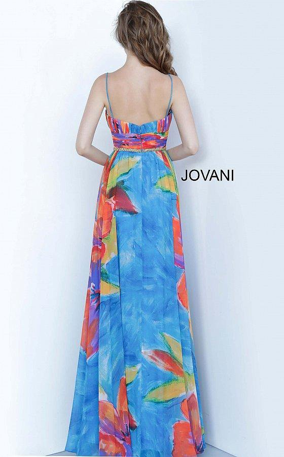 Jovani 65613 Long Floral Print Prom Gown