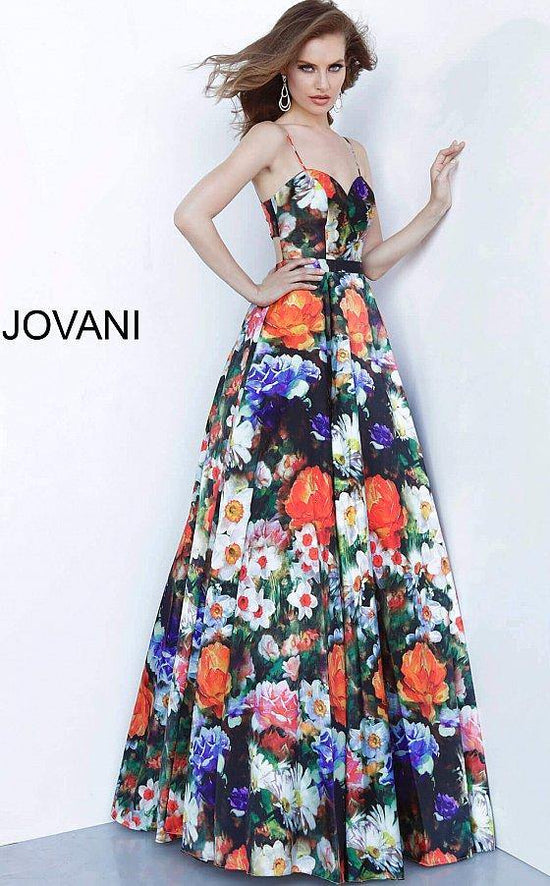 Jovani 66692 Long Floral Prom Ball Gown for $640.0 – The Dress Outlet