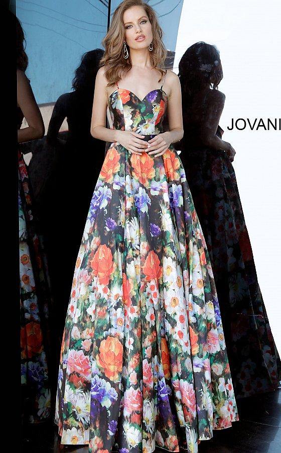 JVN By Jovani Long Floral Prom Ball Gown JVN66692 - The Dress Outlet Jovani