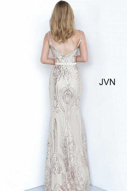 JVN By Jovani Long Spaghetti Straps Dress JVN66960 - The Dress Outlet Jovani