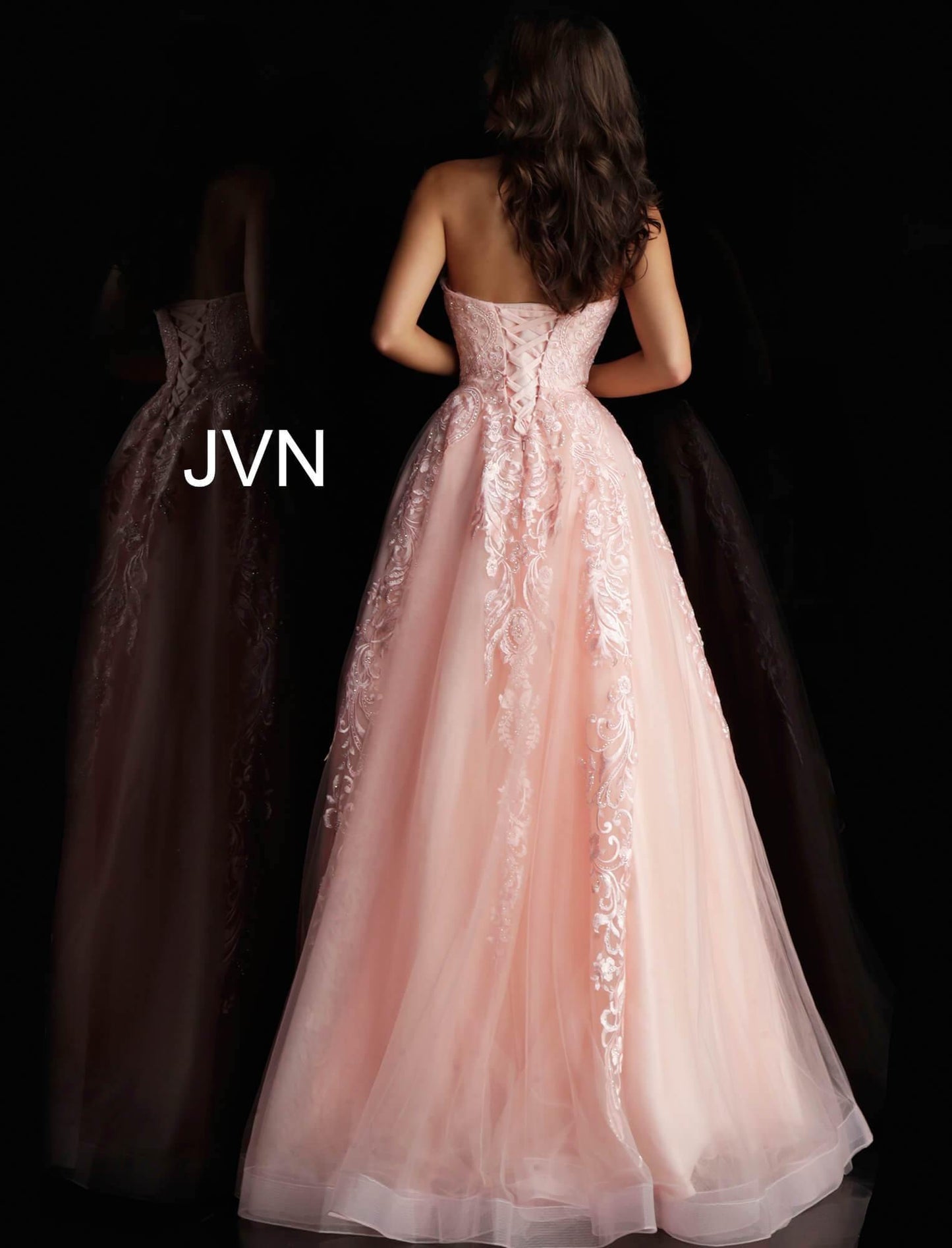 JVN By Jovani Strapless Beaded Prom Ball Gown JVN66970 - The Dress Outlet Jovani