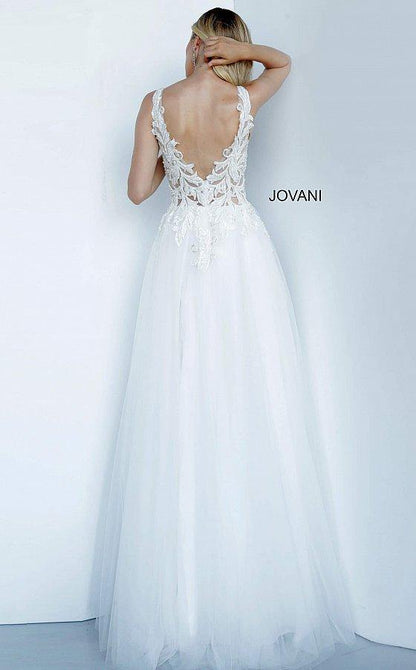 JVN By Jovani Simple Wedding Long Gown JVN67425 - The Dress Outlet Jovani