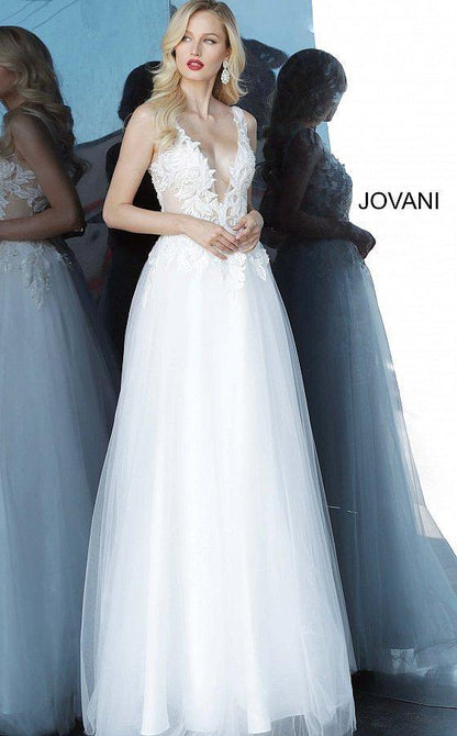 Jovani Simple Wedding Long Gown JVN67425 - The Dress Outlet