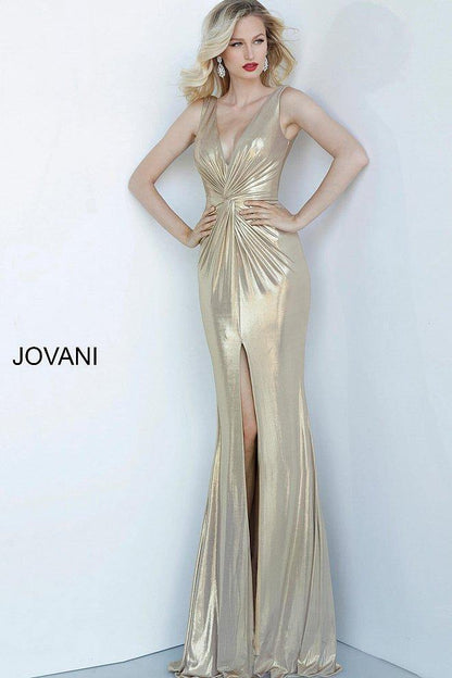 JVN by Jovani  Prom Long Formal Dress JVN67700 Gold - The Dress Outlet Jovani