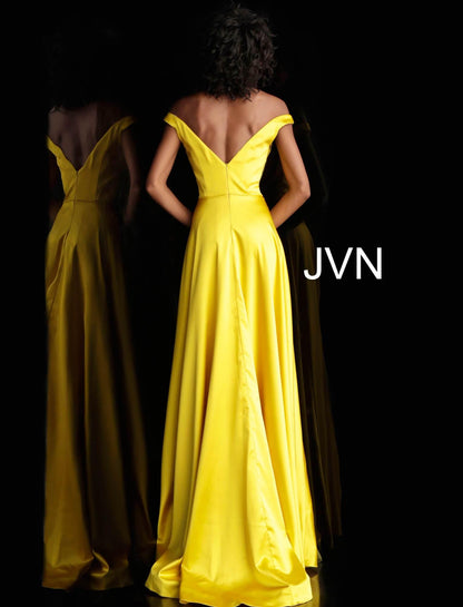 JVN By Jovani Off Shoulder High Slit Prom Dress JVN67752 - The Dress Outlet Jovani