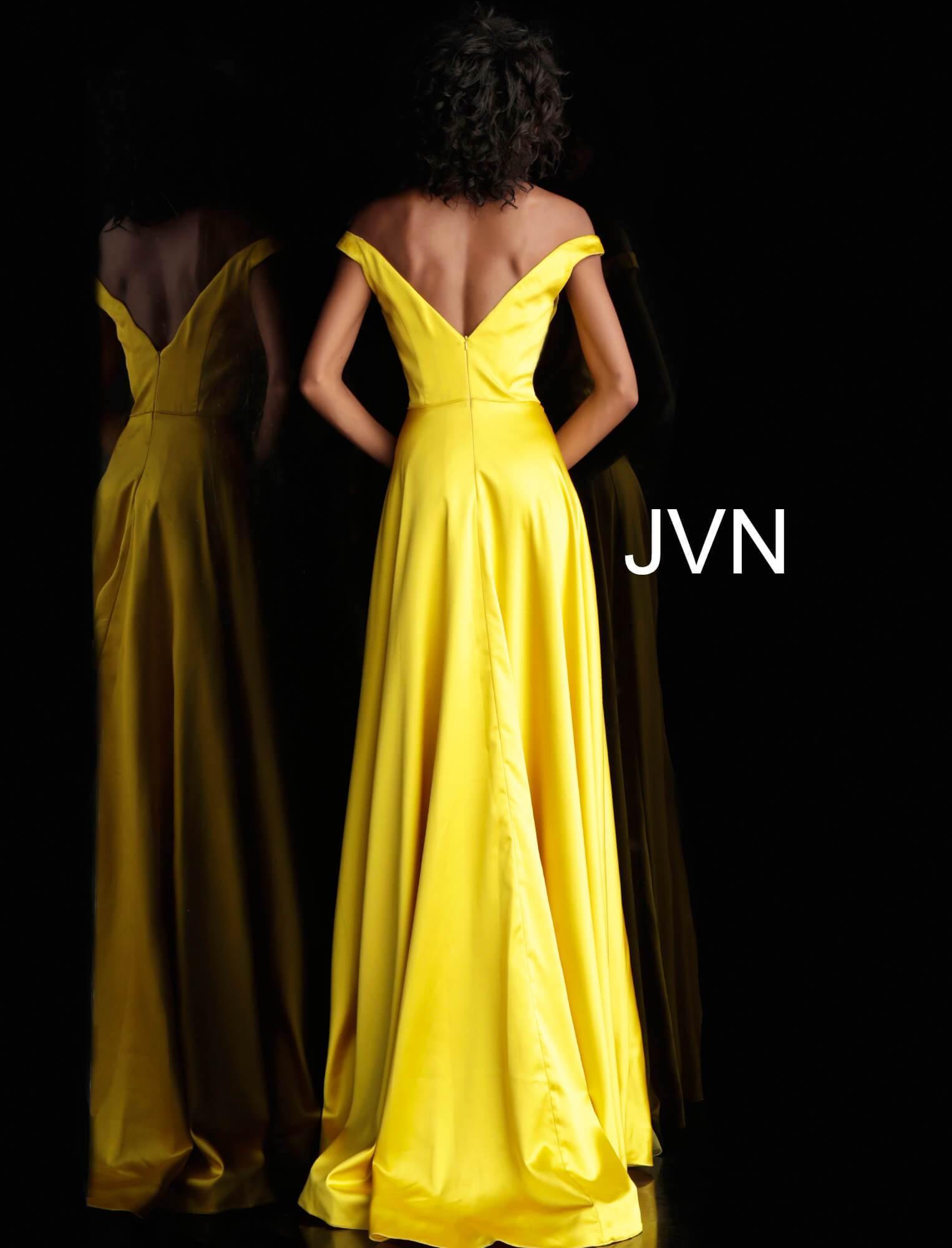 Jovani 67752 Off Shoulder High Slit Prom Dress