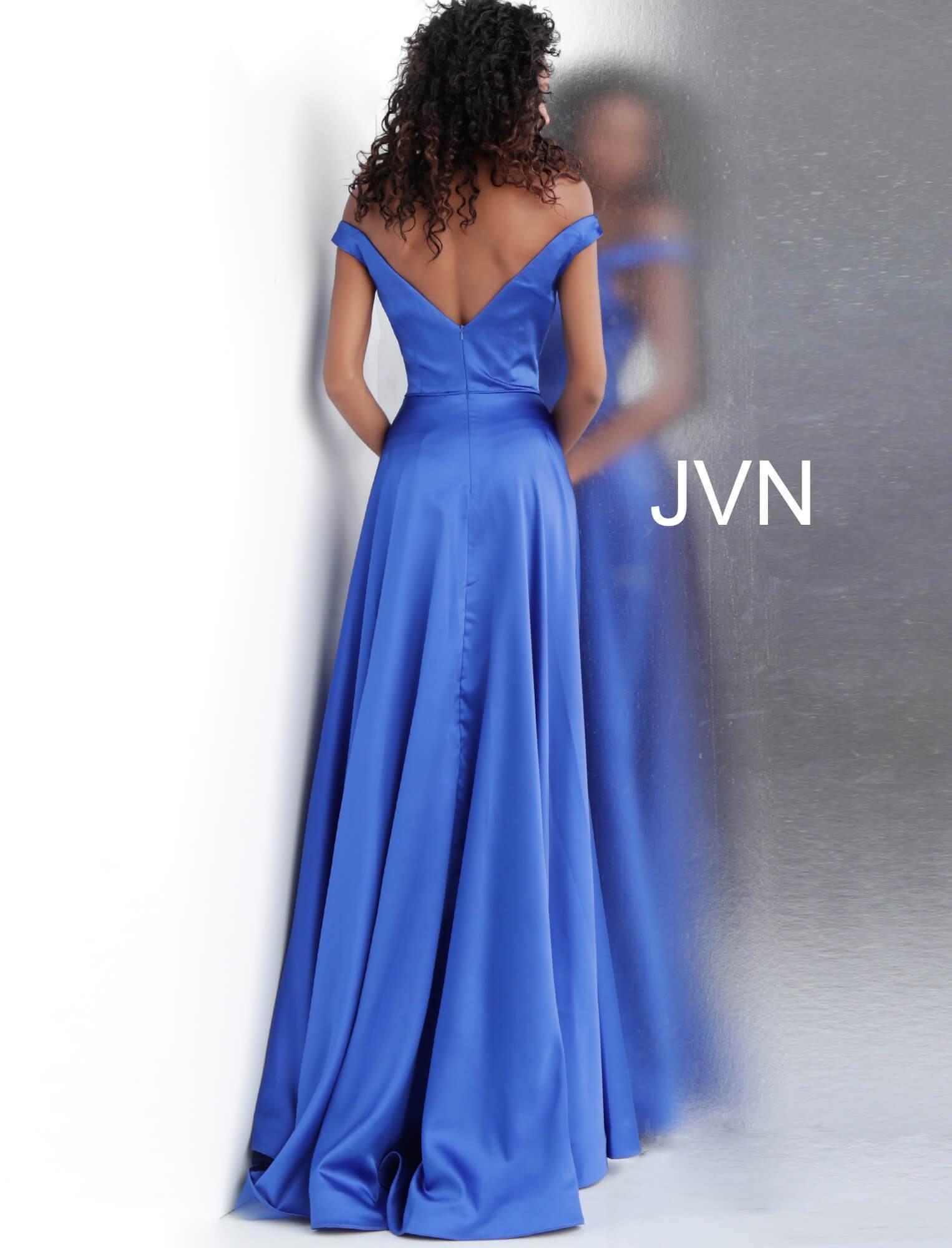 Jovani 67752 Off Shoulder High Slit Prom Dress