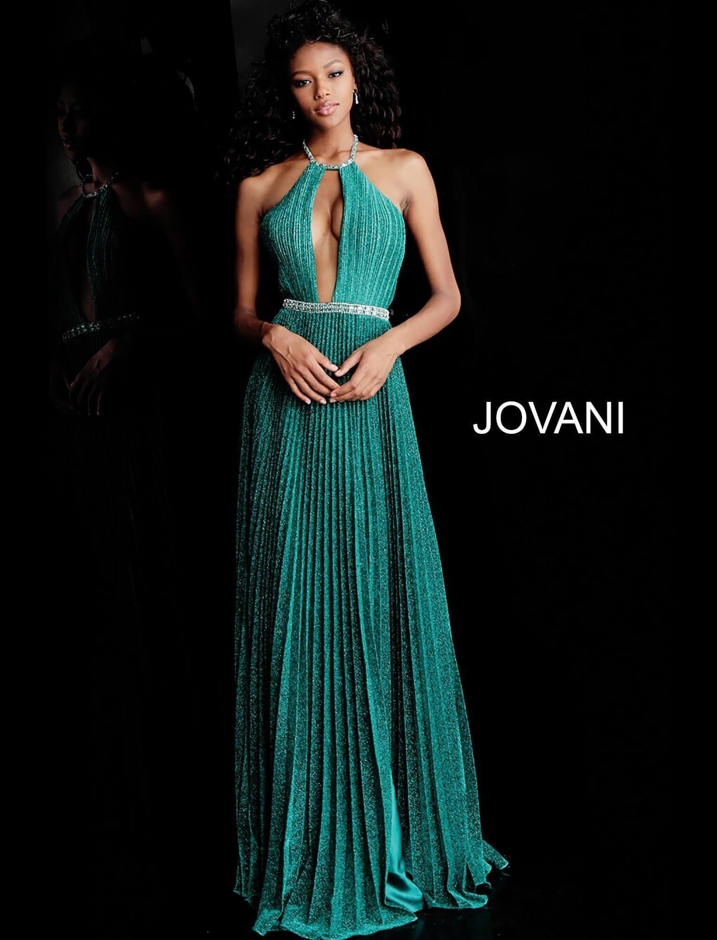 JVN by Jovani Prom Long Dress JVN68090 Emerald - The Dress Outlet Jovani