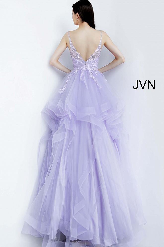 JVN By Jovani Long Prom Ball Gown JVN68128 Lilac - The Dress Outlet Jovani