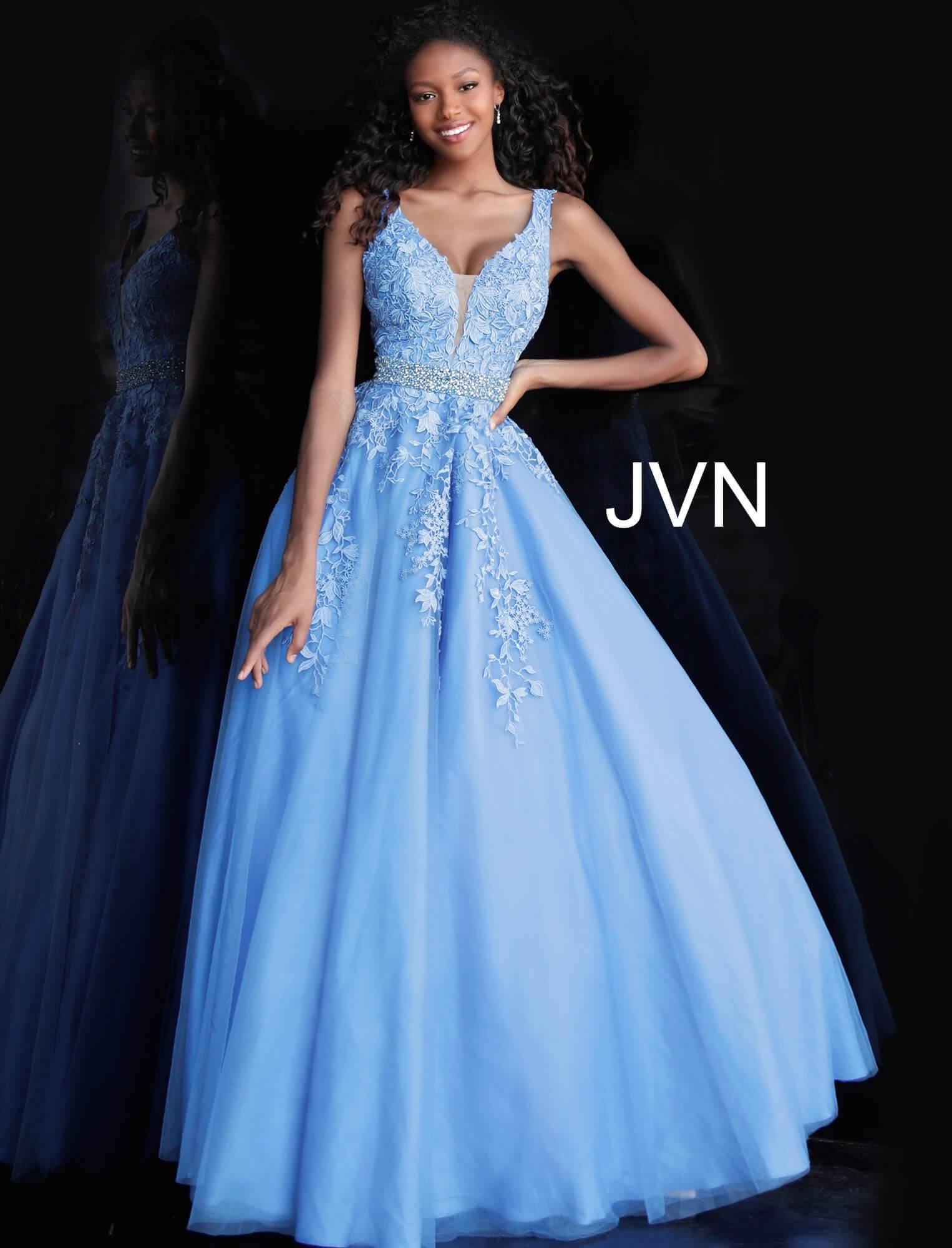 Jovani 68258 Long Black Prom Ball Gown Formal Dress - A-Line Tulle with Lace Appliques - Size 16 Jovani 68258 Long Black Prom Ball Gown Formal Dress - A-Line Tulle with Lace Appliques - Size 16