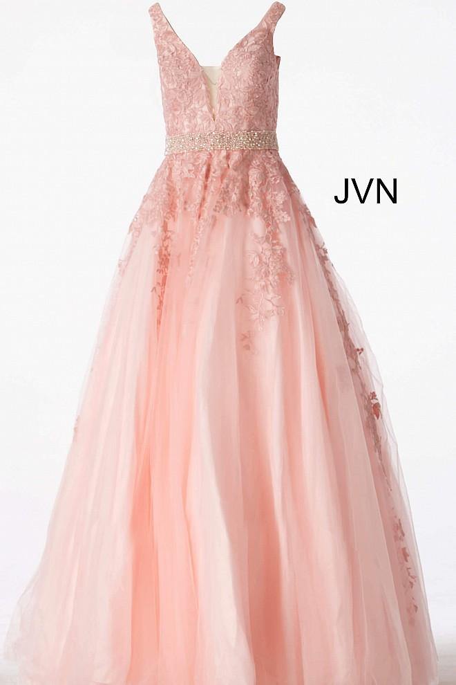 JVN By Jovani Long Prom Ball Gown Formal Dress JVN68258 - The Dress Outlet Jovani