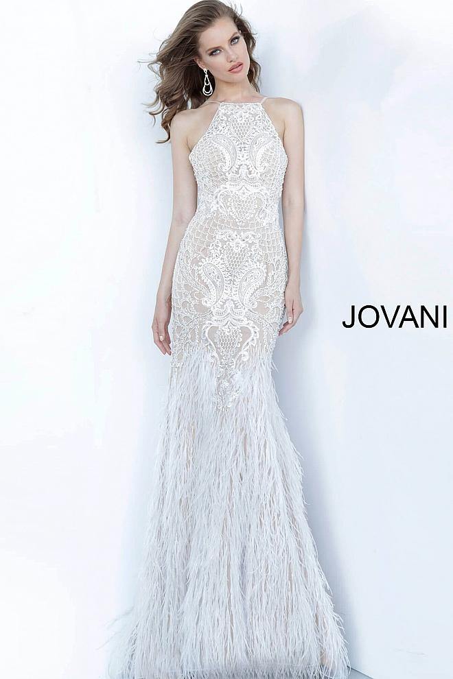 JVN by Jovani Prom Formal Long Dress JVN68300 Ivory - The Dress Outlet Jovani
