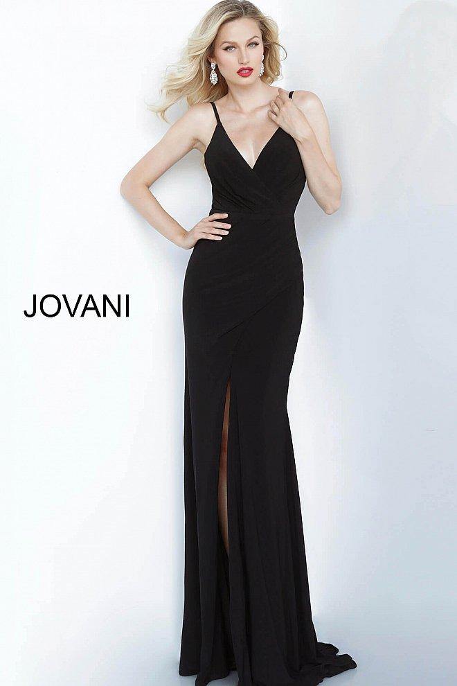 JVN by Jovani Long Formal Prom Dress JVN68439 Black - The Dress Outlet Jovani