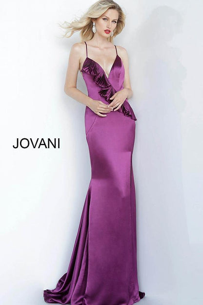 JVN By Jovani Prom Long Formal Gown JVN68520 Purple - The Dress Outlet Jovani