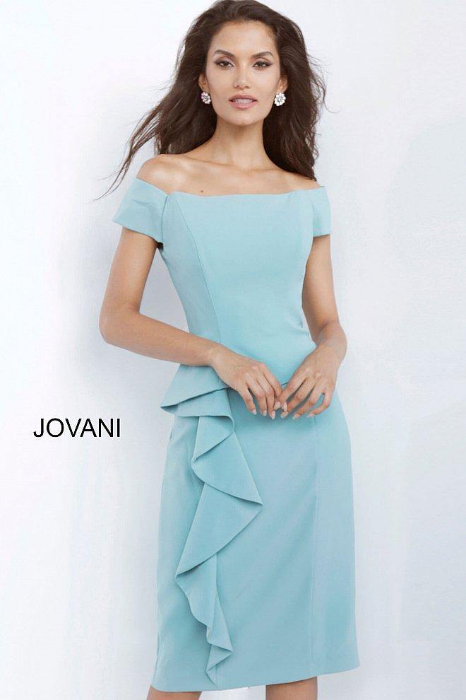 JVN By Jovani Short Cocktail Dress JVN68767 Seafoam - The Dress Outlet Jovani