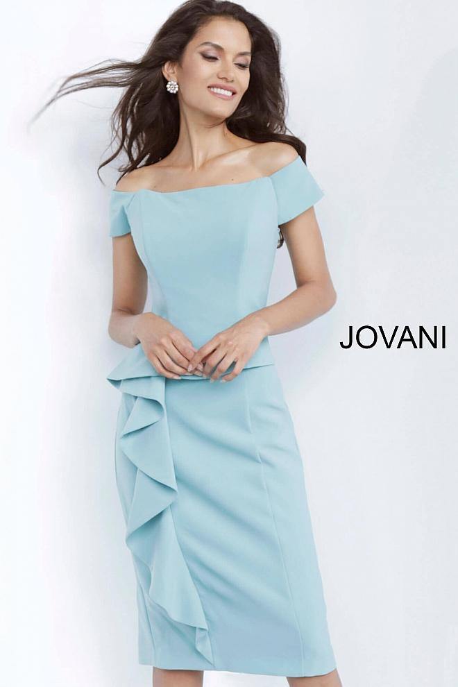 JVN By Jovani Short Cocktail Dress JVN68767 Seafoam - The Dress Outlet Jovani