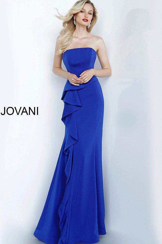 JVN By Jovani Prom Long Formal Dress JVN68774 Royal - The Dress Outlet Jovani