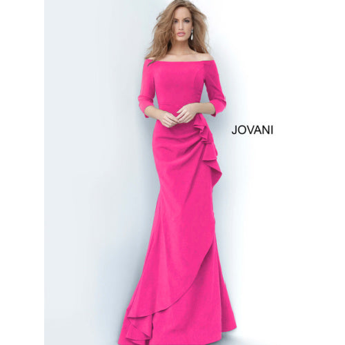 Off Shoulder Ruched Long Gown by Jovani 00446