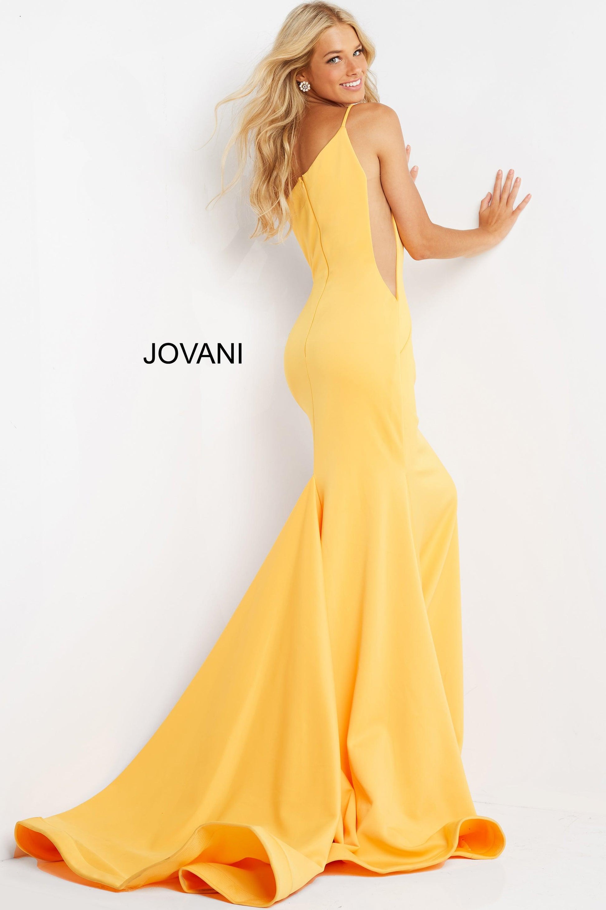 Yellow 0 Jovani 06763 One Shoulder Sexy Long Prom Dress Sale