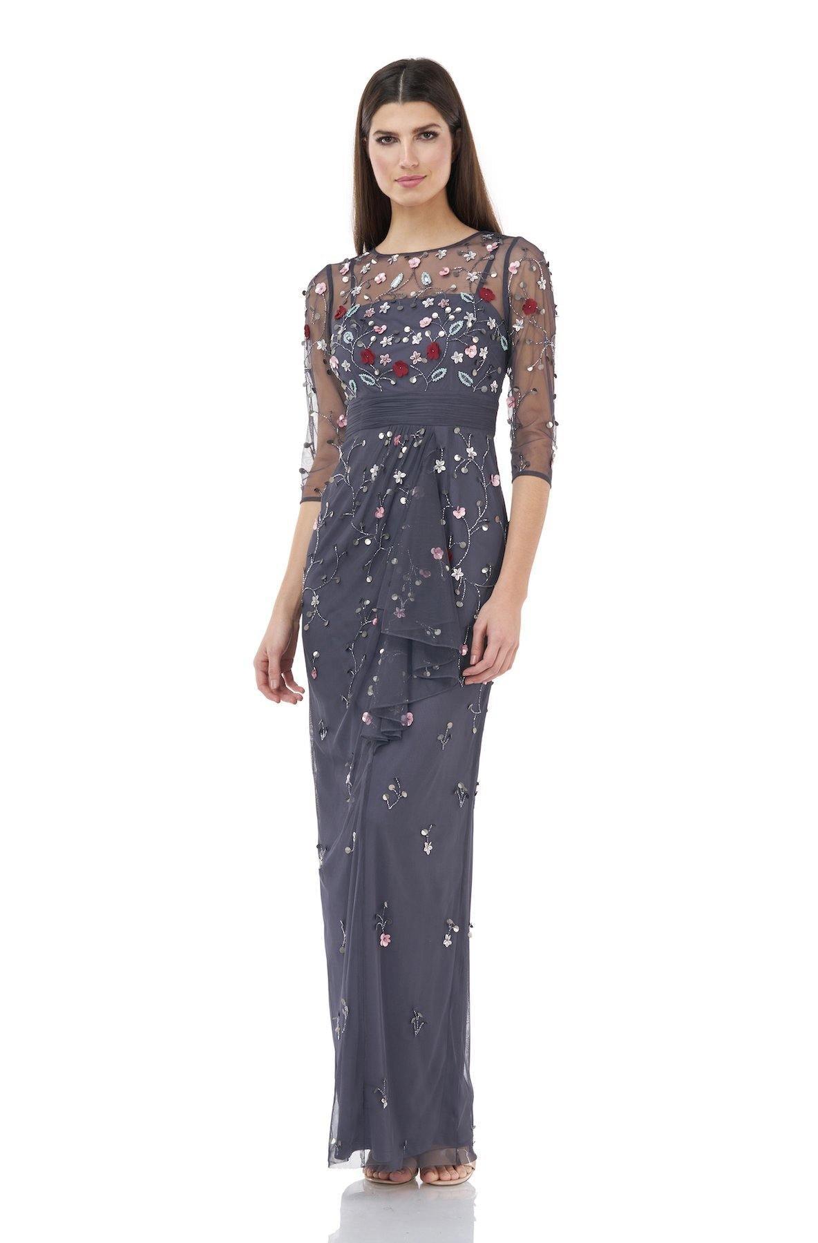 Js Prom Gown CHARCOAL MULTI JS Collections Long Formal Floral Beaded Gown 867092 for ...