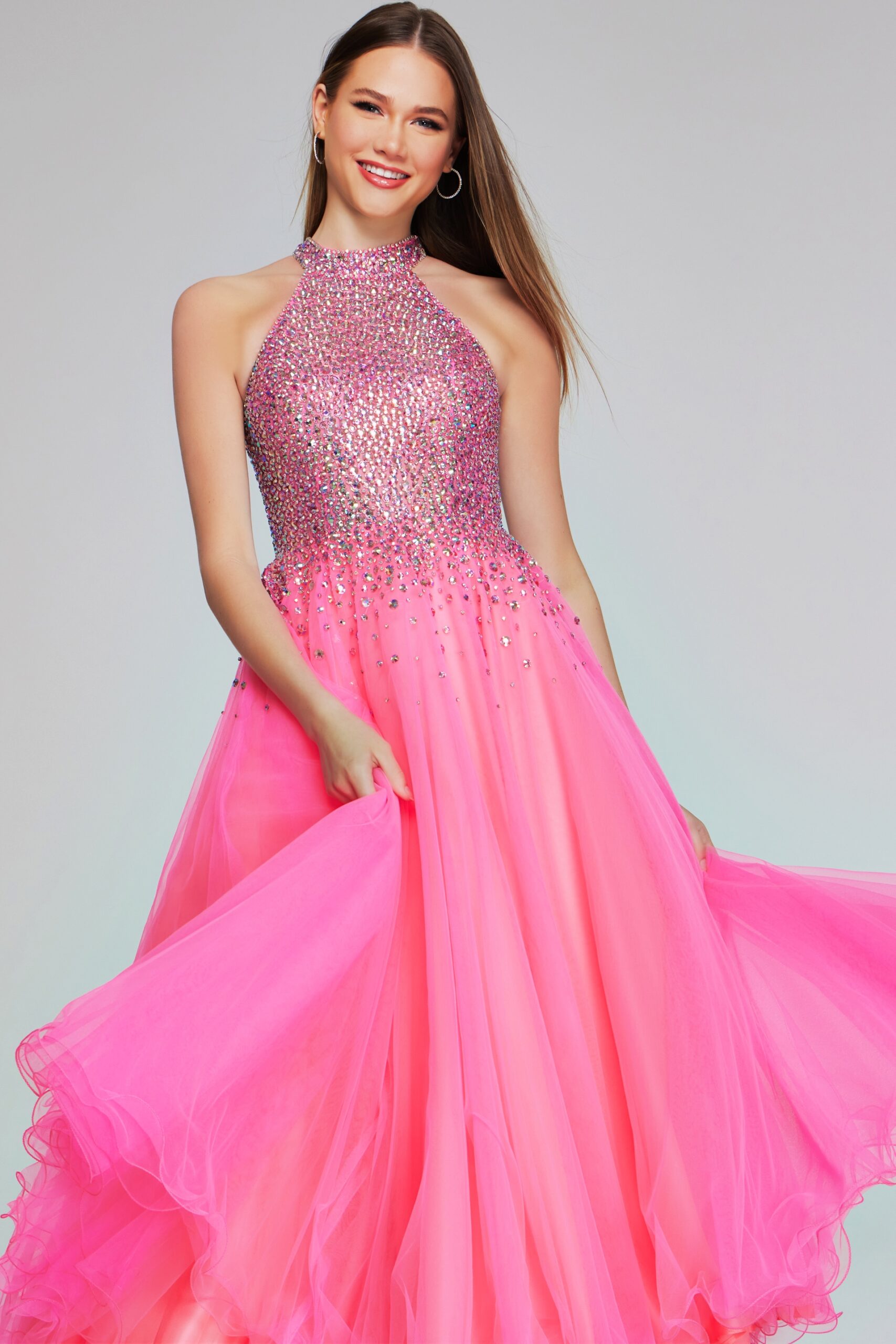 Jovani K38284 A Line Prom Beaded Long Formal Girls Dresses