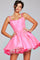 Cocktail Dresses Short Cocktail Homecoming Ruffle Girls Dresses Neon Pink