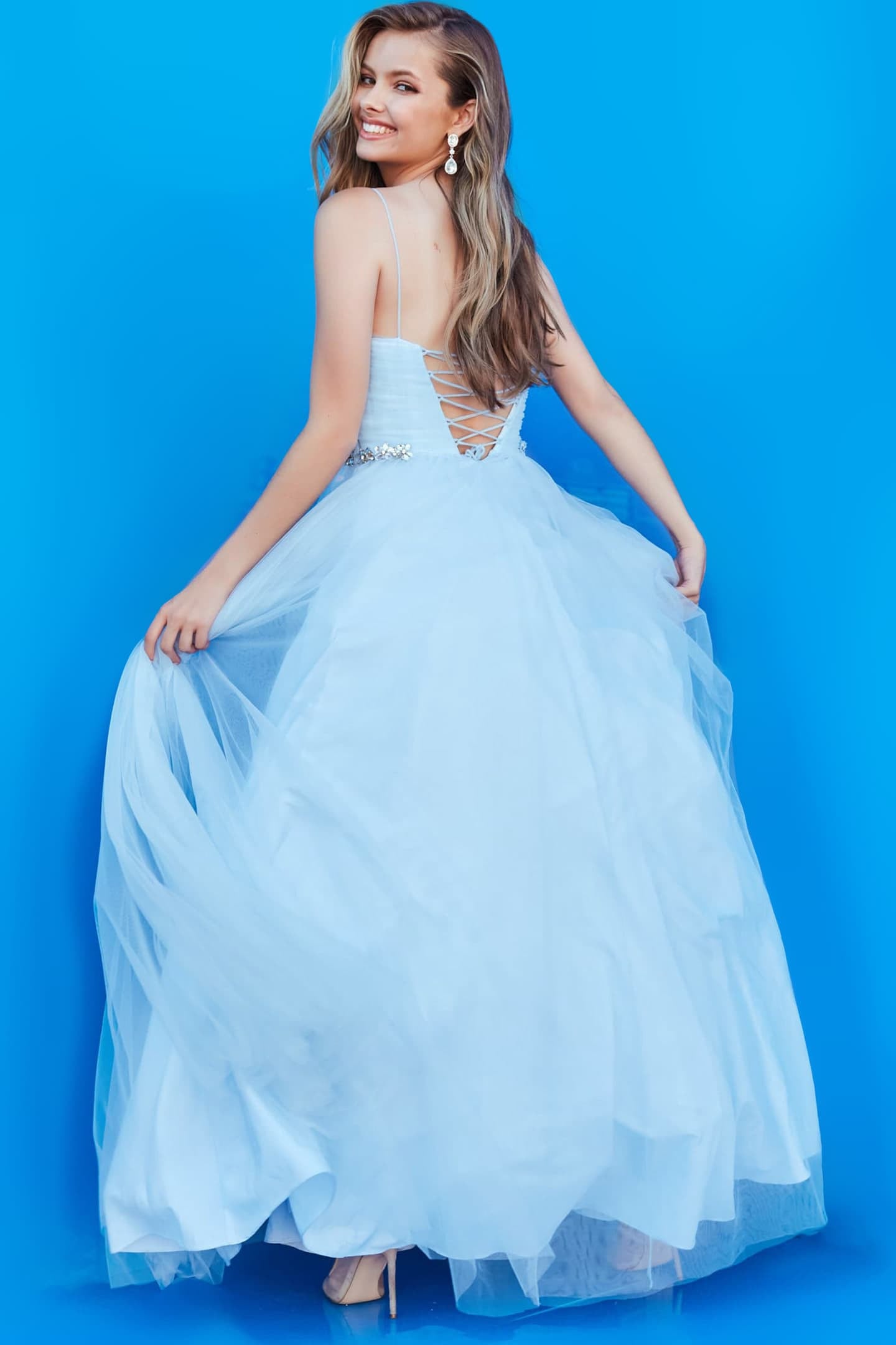 Sweetheart Floor-Length Tulle Prom Ball Gown Jovani K66712