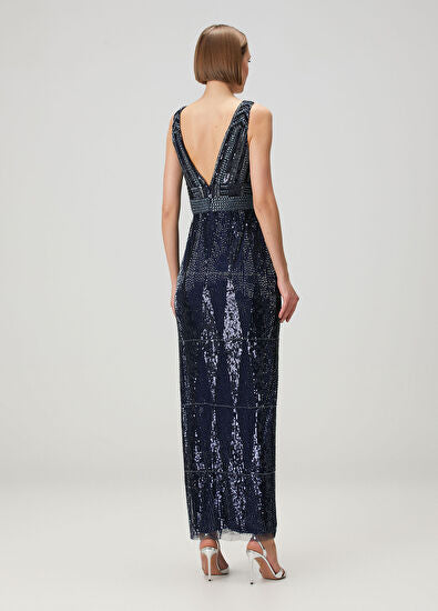 Fully Beaded Plunge V-Neck Gown Aidan Mattox MD1E209187