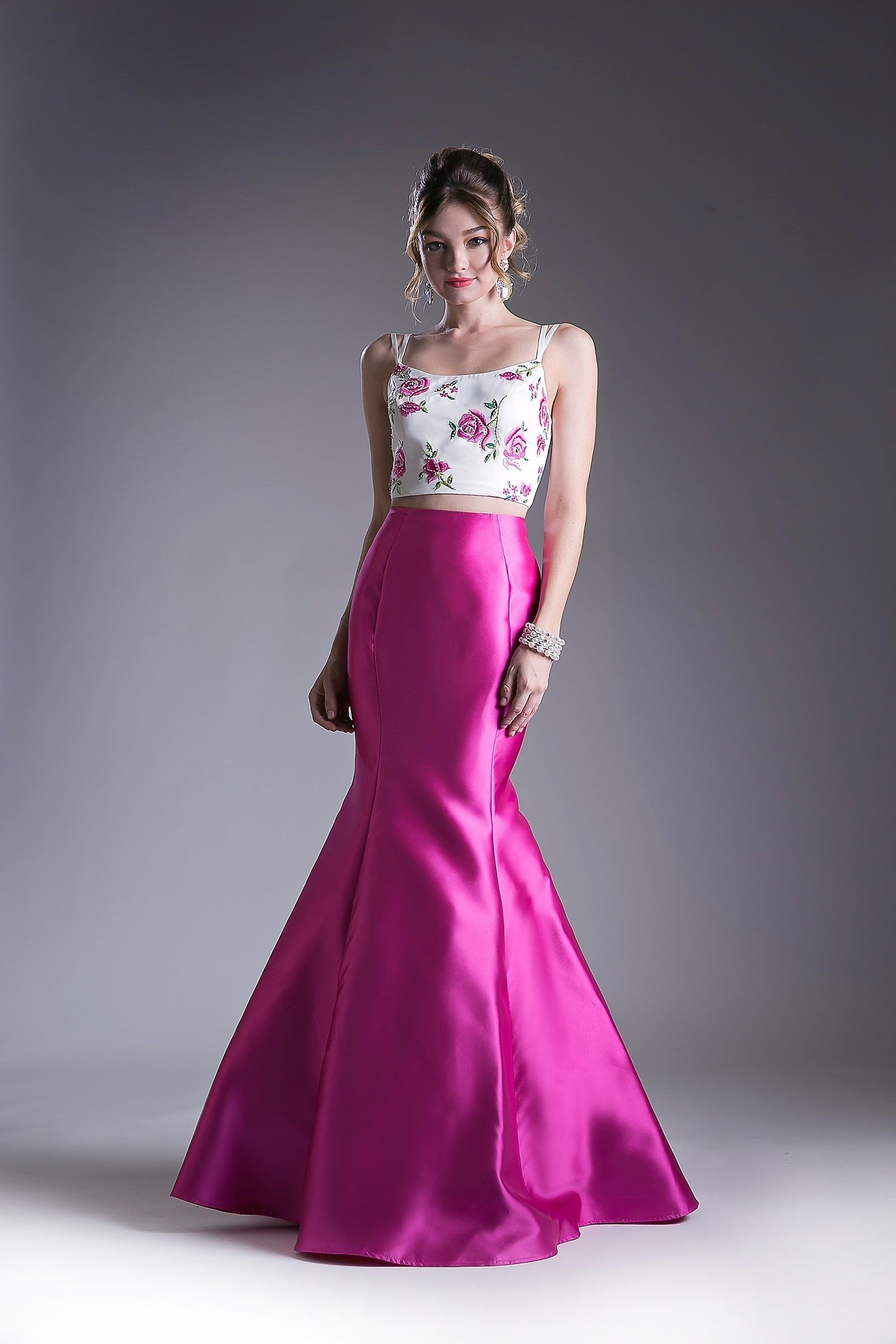 LaDivine KC1737 Two Piece Long Prom Dress