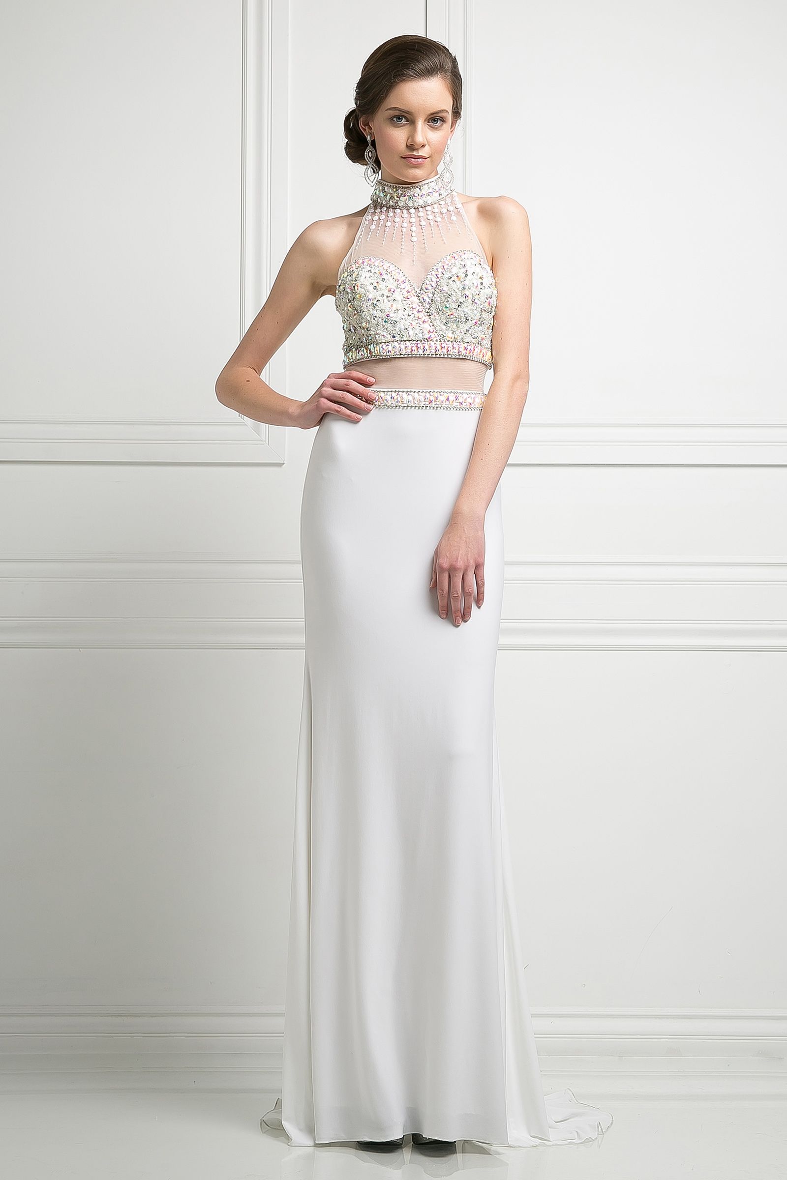 Prom Dresses Formal Long Beaded Prom Dress Ivory