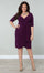 Kiyona 3/4 Sleeve Faux Wrap Short Formal Dress - The Dress Outlet Kiyonna