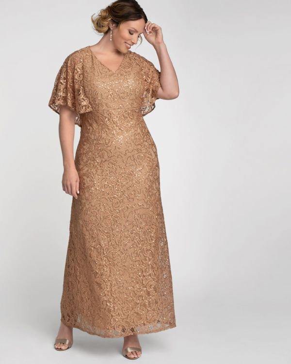 Kiyonna Celestial Cape Sleeve Gown | Dress Outlet The Dress Outlet Kiyonna Celestial Cape Sleeve Gown | Dress Outlet The Dress Outlet