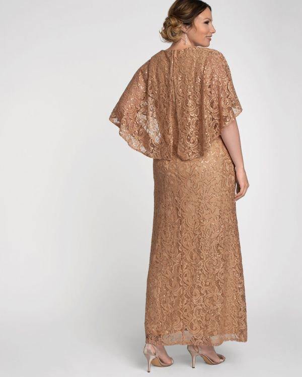 Kiyonna Celestial Cape Sleeve Gown - The Dress Outlet Kiyonna