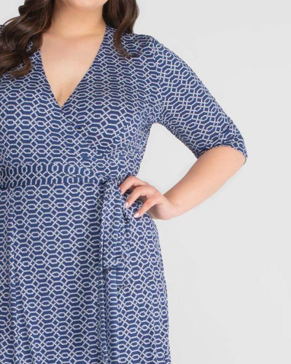 Blue wrap dress short shop
