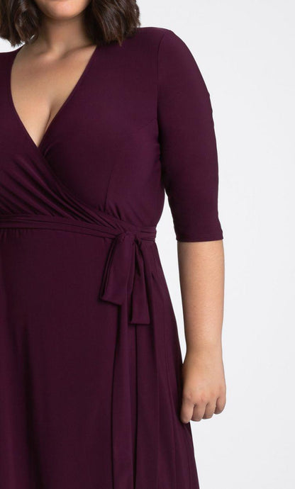 Kiyonna Essential Wrap Short Plus Size Dress - The Dress Outlet Kiyonna