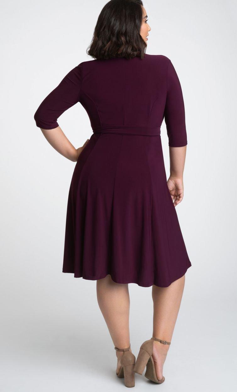 Kiyonna Essential Wrap Short Plus Size Dress - The Dress Outlet Kiyonna