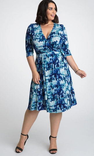 Essential Wrap Short Plus Size Dress | Dress Outlet – The Dress Outlet