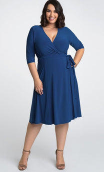 Essential Wrap Short Plus Size Dress | Dress Outlet – The Dress Outlet