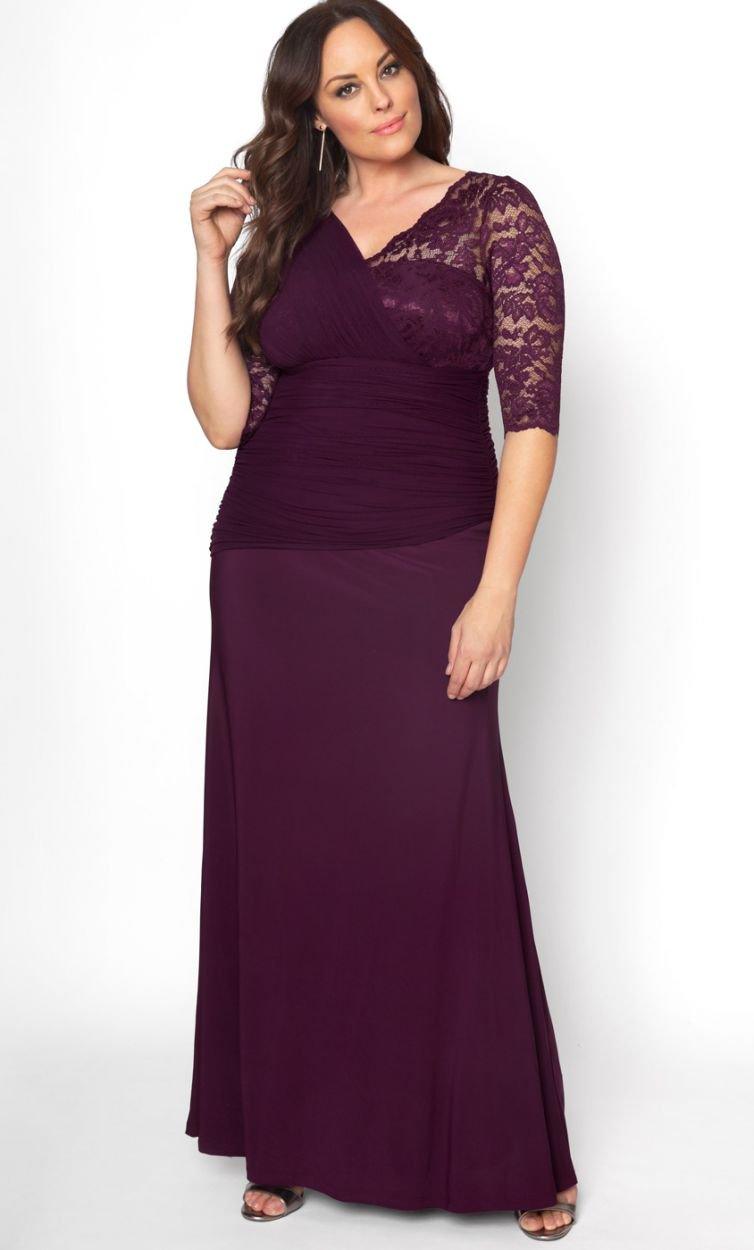 Plum Evening Long Plus Size Gown for $248.0 – The Dress Outlet