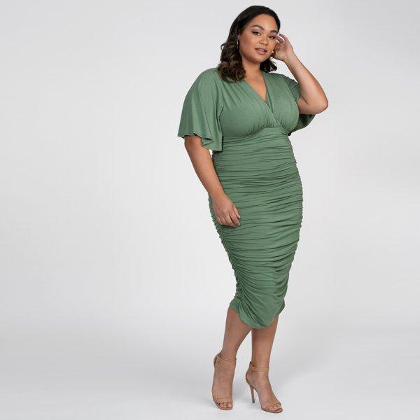 Kiyonna Fitted Ruched Dress - The Dress Outlet Kiyonna