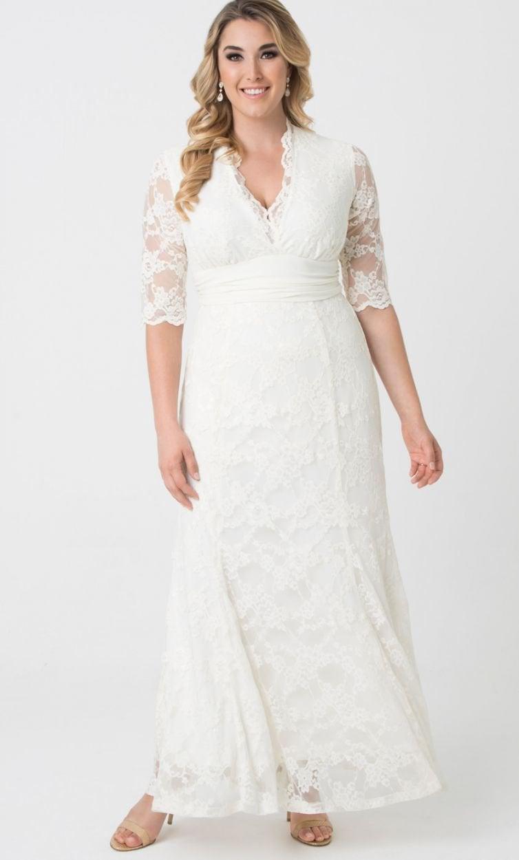 Kiyonna Plus Size Amour Lace Wedding Gown - Ivory Kiyonna Plus Size Amour Lace Wedding Gown - Ivory