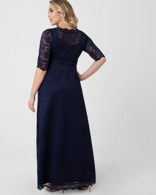 Kiyonna Long Plus Size Lace Dress - The Dress Outlet