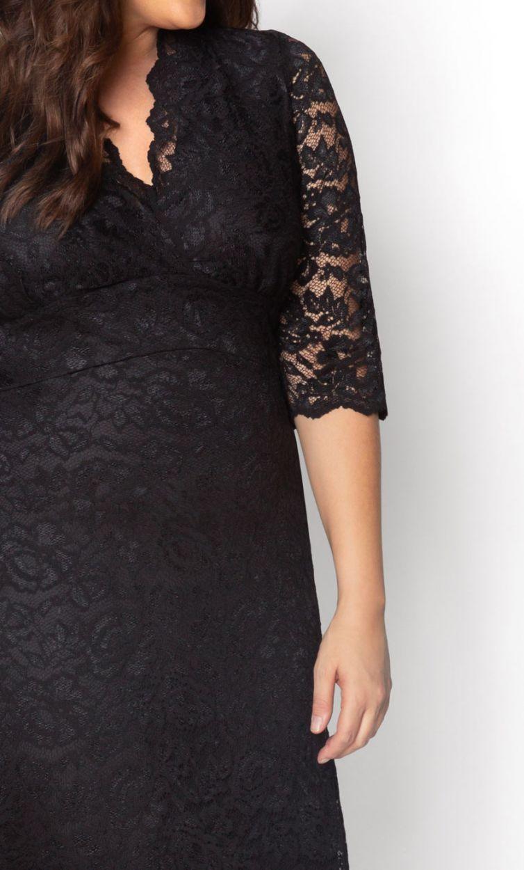 Kiyonna Scalloped Boudoir Lace Sheath Dress Black Kiyonna Scalloped Boudoir Lace Sheath Dress Black
