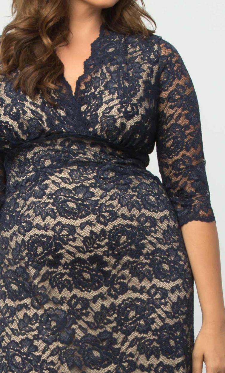 Kiyonna Scalloped Boudoir Lace Short Dress - The Dress Outlet Kiyonna