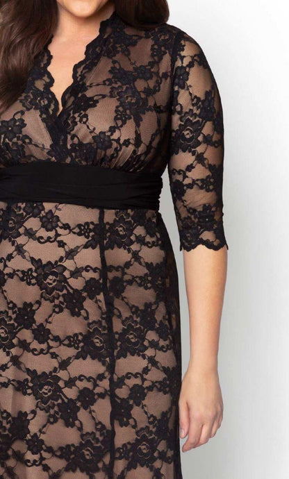Kiyonna Screen Siren Lace Long Dress - The Dress Outlet Kiyonna