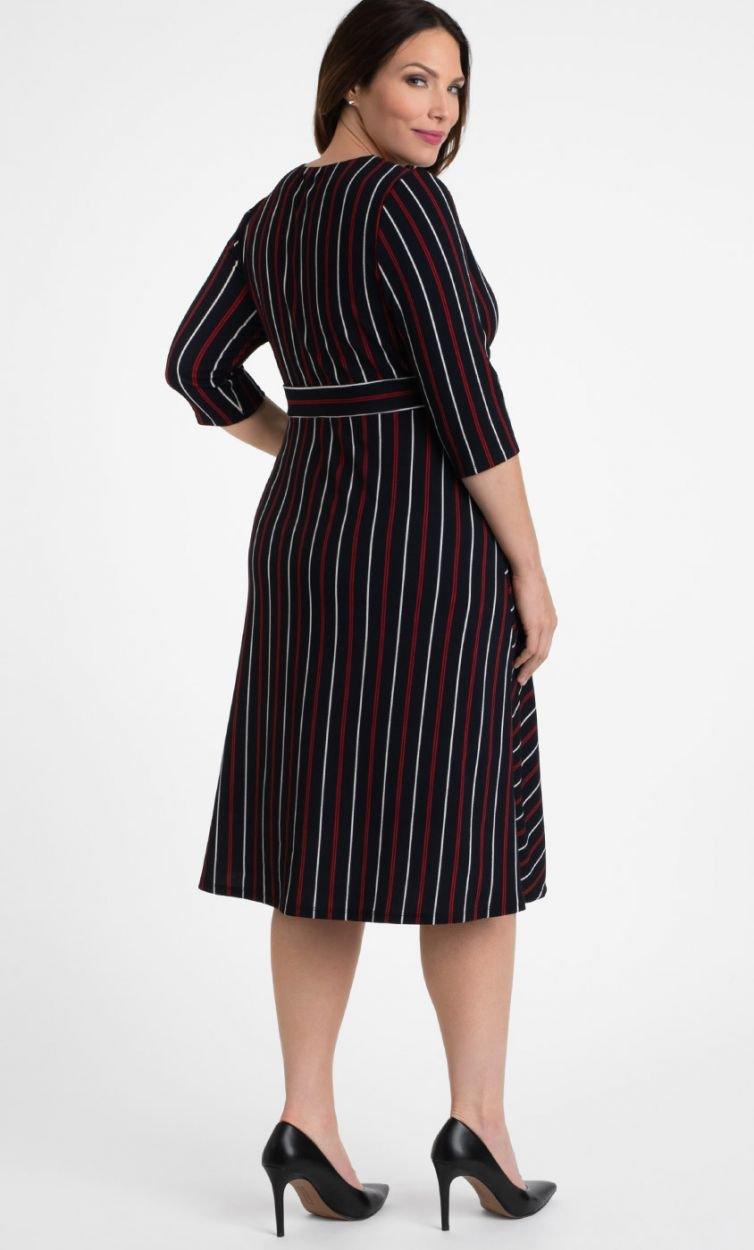 Kiyonna Short Faux Wrap Dress Formal Cocktail with Pockets - The Dress Outlet Kiyonna