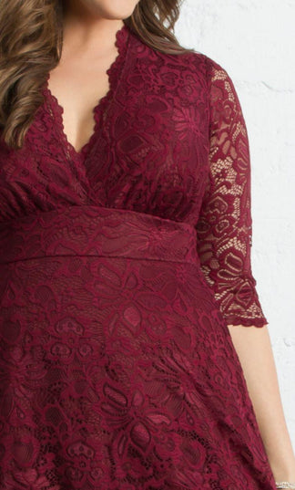 Short Lace Dress 3/4 Sleeve for $158.0 – The Dress Outlet