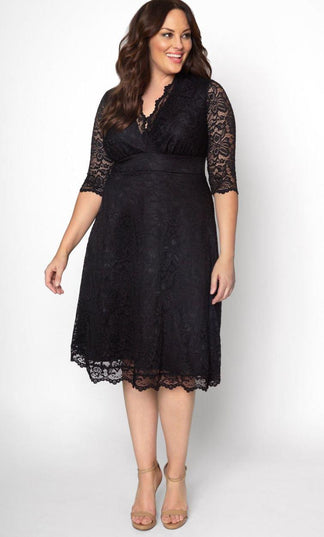 Short Lace Dress 3/4 Sleeve for $158.0 – The Dress Outlet