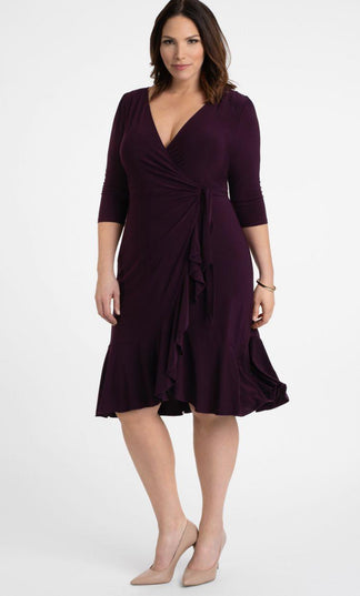 Black Short Plus Size Wrap Dress for $98.0 – The Dress Outlet