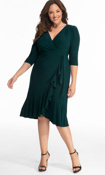 Short Plus Size Wrap Dress for $98.0 – The Dress Outlet